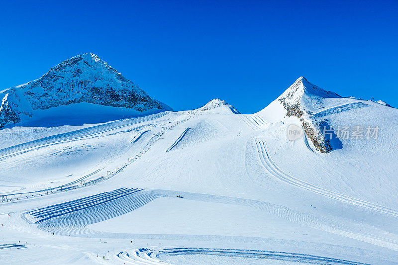 冬季滑雪胜地Hintertux, Tirol，奥地利